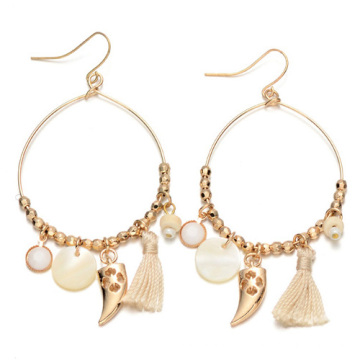 Aretes de perlas borla de oro joyas únicas